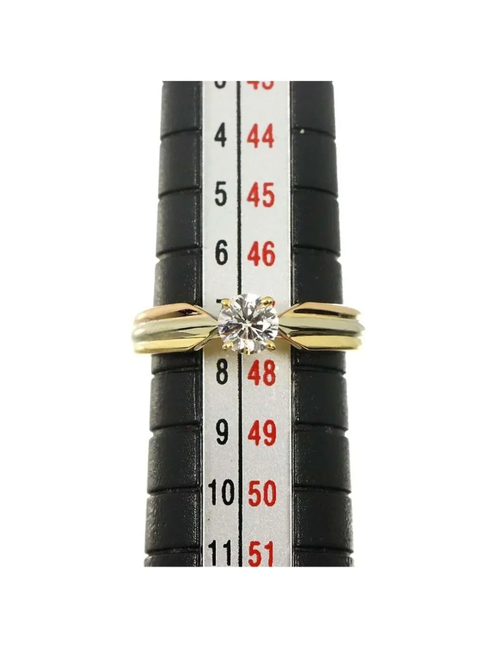 Cartier Trinity Solitaire Diamond VS 47 Ring 18k YG WG PG Triple Strand